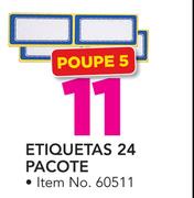 Etiquetas 24 pacote