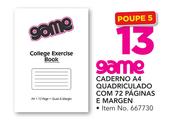 Game Caderno A4 Quadriculado Com 72 Paginas E Margen