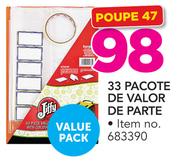 33 Pacote de valor de Parte
