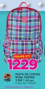 Pasta de Costas Rosa Tartan 3 em 1 1.43cm