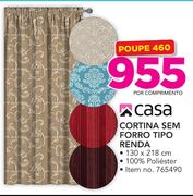 Casa cortina sem Forro tipo renda - por comprimento