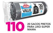20 Sacos Pretos Para Lixo Super Mama