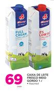 Caixa de Leite Fresco meio gordo-1 Ltr cada