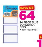 24 Piece Blue Border Labels