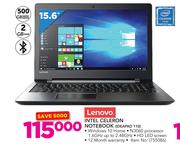 Lenovo 15.6"Intel Celeron Notebook IDEAPAD 110