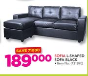 Sofia L Shaped Sofa Black