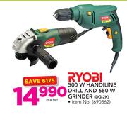 Ryobi 500W Handiline Drill And 650W Grinder DG-2K