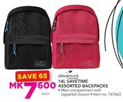 Playground 14L Savetime Assorted Backpacks-Each