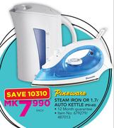 Pineware Steam Iron or 1.7Ltr Auto Kettle PSI-60-Each
