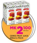 Ceres Fruit Juice-6 x 200ml Per Pack