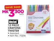 Monami 12 Piece Crayons Twister-Each
