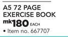 Game A5 72 Page Exercise Book