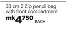 My Little Pony 33cm 2 Zip Pencil bag With Front Compartment-Each