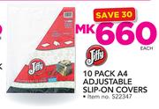 Jiffy 10 Pack A4 Adjustable Slip On Covers-Each