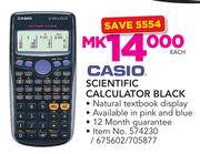 Casio Scientific Calculator In Black/Pink And Blue-Each