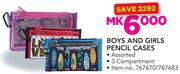 Boys And Girls Pencil Case 3 Compartments-Each