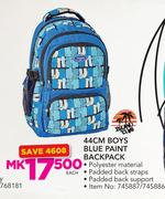 Island Club 44cm Boys Blue Paint Backpack-Each
