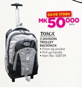 Tosca 3 Division Trolley Backpack-Each