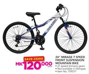 Raleigh 24" Mirage 7 Speed Front Suspension Mountain Bike