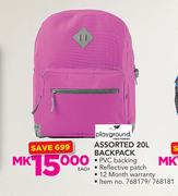 Playground Assorted 20L Backpack-Each