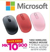 Microsoft 1850 Wireless Mobile Mouse-Each