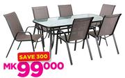 Out & About 6 Seater Glass Table 180x90x71cm