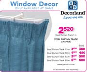 Decorland Steel Curtain Track 2.0m Double