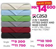 Case 2-In-1 Queen Fitted Sheet And Base Cover (107 x 188 x 30cm)