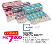 Mainstays Double Cotton Throw-Each