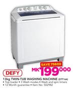 Defy 13Kg Twin-Tub Washing Machine DTT164