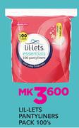 Lil-Lets Pantyliners Pack 100’s