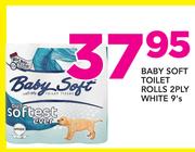 Baby Soft Toilet Rolls 2 Ply White 9's
