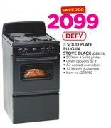 Defy 3 Solid Plate Plug-In Stove Black DSS513
