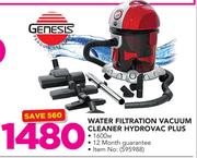 Genesis Water Filtration 1600W Vacuum Cleaner Hydrovac Plus