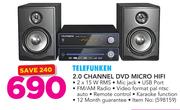 Telefunken 2.0 Channel DVD Micro HiFi