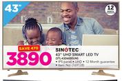 Sinotec 43" UHD Smart LED TV STL-43D6000UM