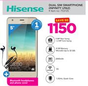Hisense Dual Sim Smartphone INFINITY U962 With Bluetooth Headphone And Phone Cover