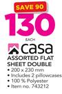 Casa Assorted Flat Sheet Double Including 2 Pillowcases