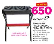 Megamaster 700 Barrel Freestanding Braai Mild Steel