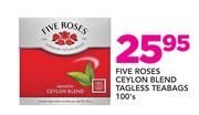 Five Roses Ceylon Blend Tagless Teabags 100's