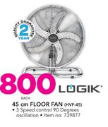 Logik 45cm Floor Fan HVF-45