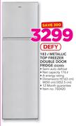 Defy 183Ltr Metallic Top Freezer Double Door Fridge D220D
