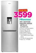 Hisense 299Ltr Bottom Freezer Fridge Metallic H299BME-WD