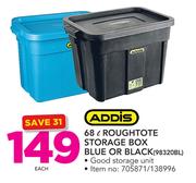 Addis 68L Roughtote Storage Box Blue Or Black-Each