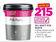 Simple Choice 20L Matt PVA White