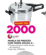 Tissolli 4Ltr Panela De Pressao Com Tampa Solida