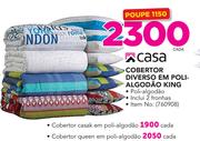 Casa cobertor Queen em Poli-algodao Inclui 2 Fronhas