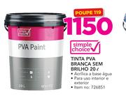 Simple Choice Tinta PVA branca sem Brilho 20L