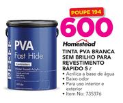 Homestead Tinta PVA Branca sem Brilho para Revestimento Rapido 5L