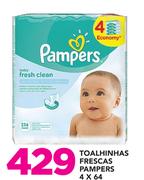 Toalhinhas Frescas Pampers- 4 x 64